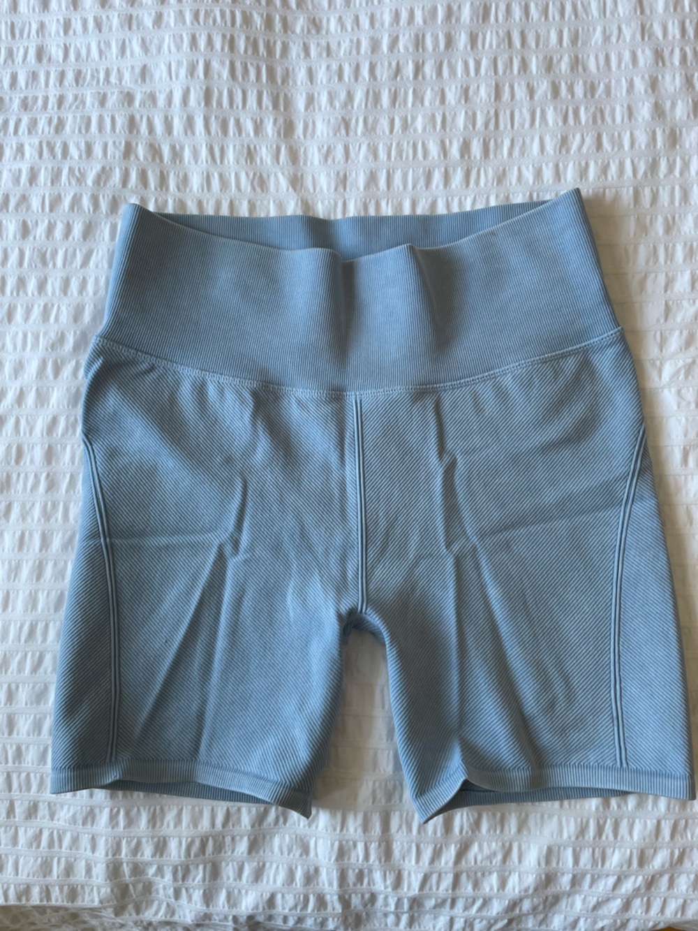 Yogalicious - High-Waist Seamless Women’s Bike Shorts - Light Blue